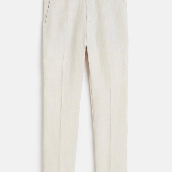 H&M SZ 30 R Men's Beige 100% linen Shell Dress Pants - Picture 5 of 17